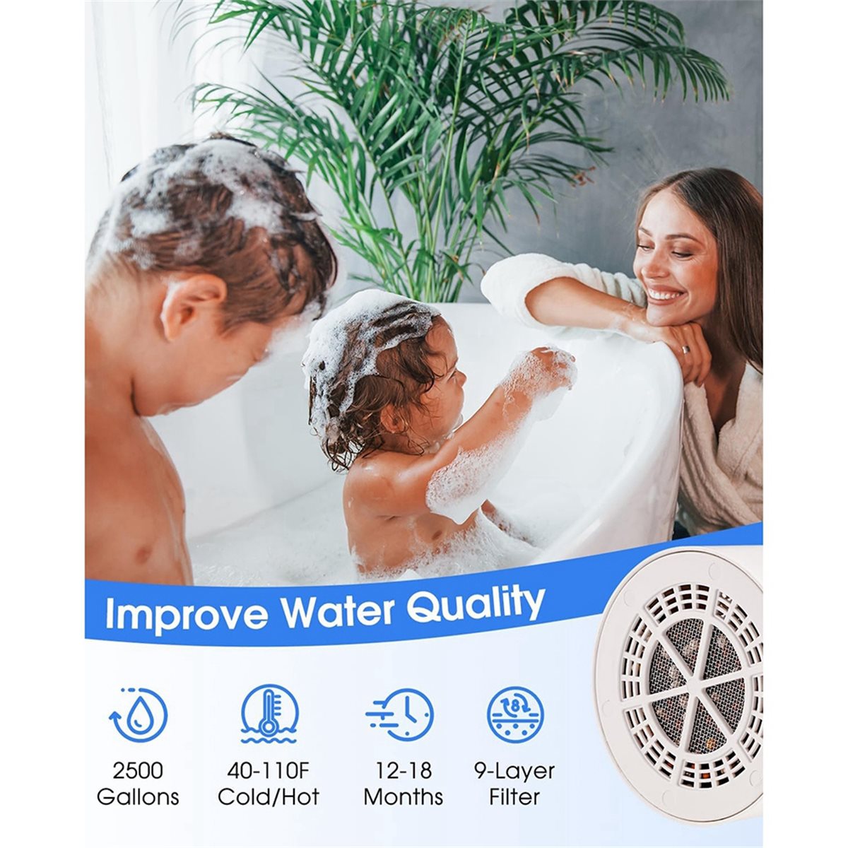 618 메가 세일 욕조 필터 범용 교체 카트리지, 9단 - Water Filter Cartridge 리뷰 및 가격