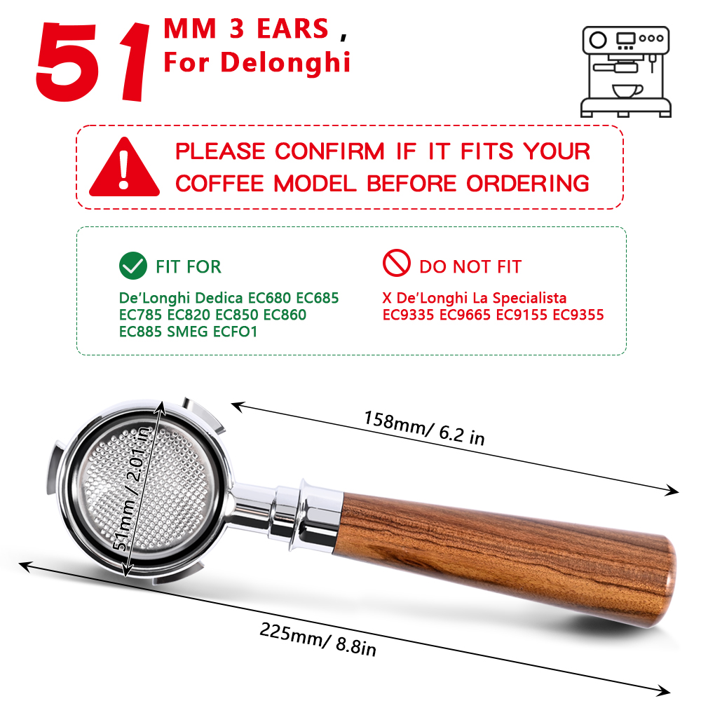 51mm 커피 바텀리스 포터필터 (델롱기 EC680 E - Coffee Equipment Accessories 리뷰 및 가격