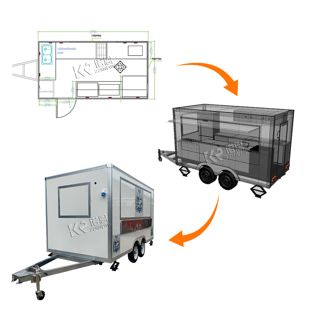 맞춤형 대형 커피 밴 이동식 푸드 트럭 트레일러 유럽  - Coffee Van Equipment 리뷰 및 가격
