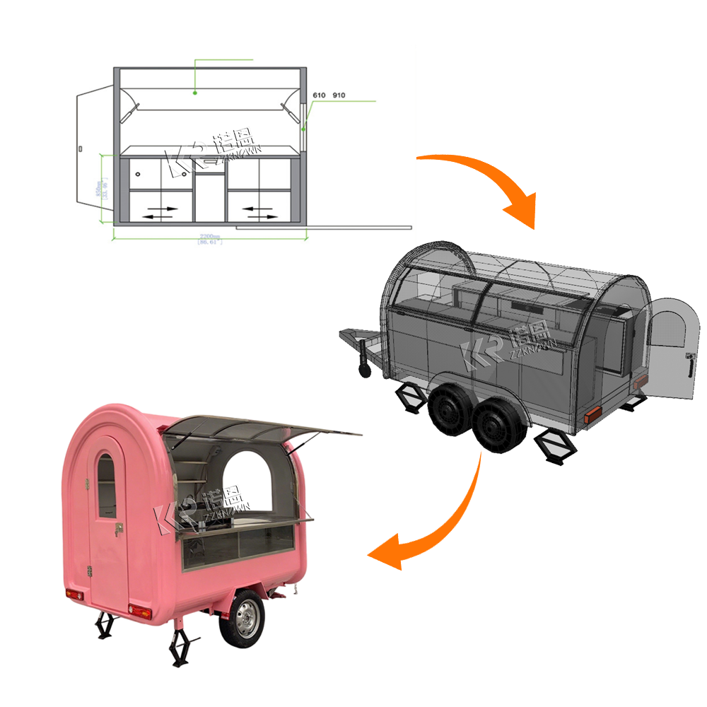 상업용 거리 노점 음식 트레일러 밴 이동식 커피 주스  - Coffee Van Equipment 리뷰 및 가격